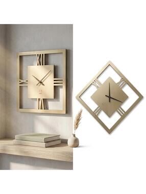 Umbra Square Wall Clock USA Cast Iron Metal 11in Roman Nrs.